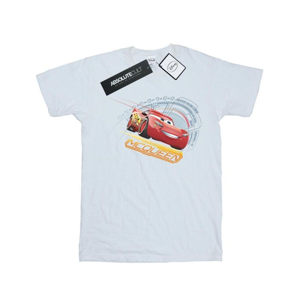 Cars Girls Lightning McQueen Cotton T-Shirt / White